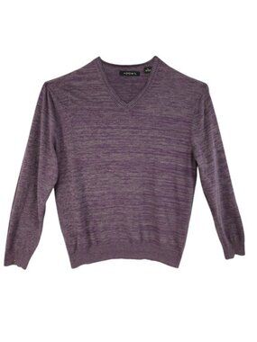 Axist Mens XL Purple V Neck Lightweight Cotton Sweater